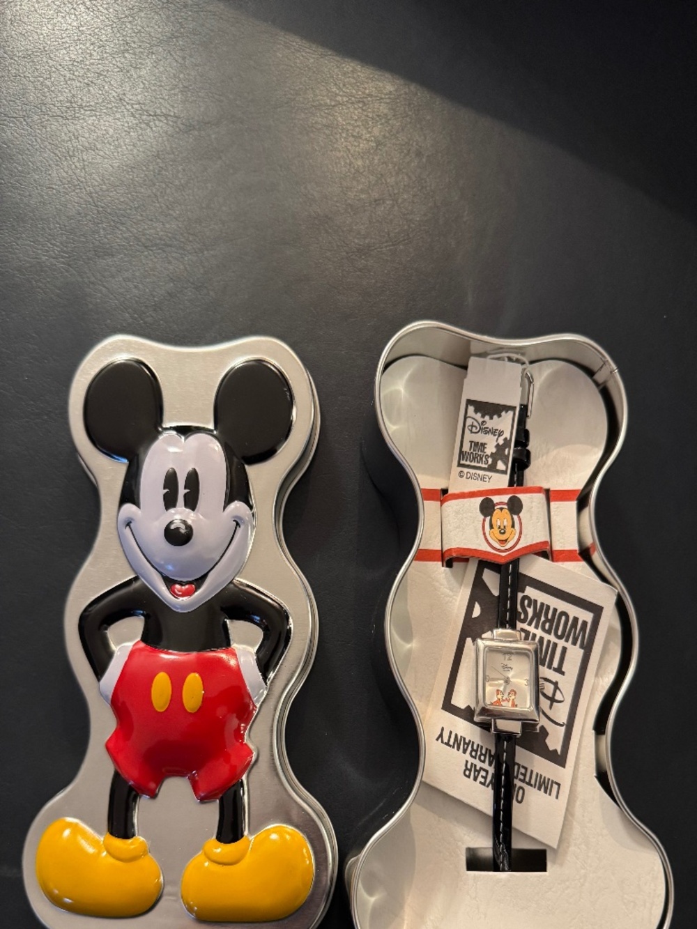 Vintage Disney Time Works Chip 'n Dale Watch New in Box Mickey Tin NWT Collectib